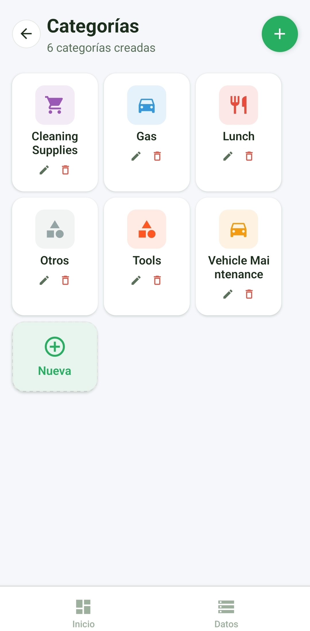 GastosApp — Categorías