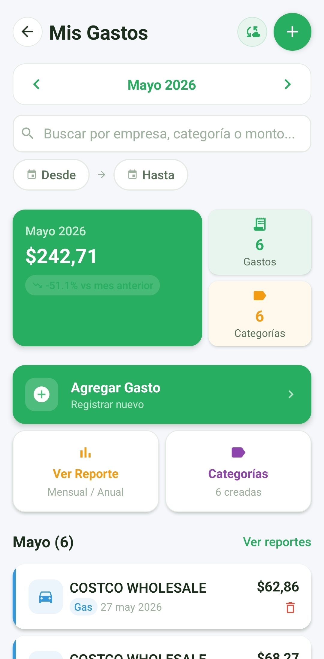 GastosApp — Mis Gastos