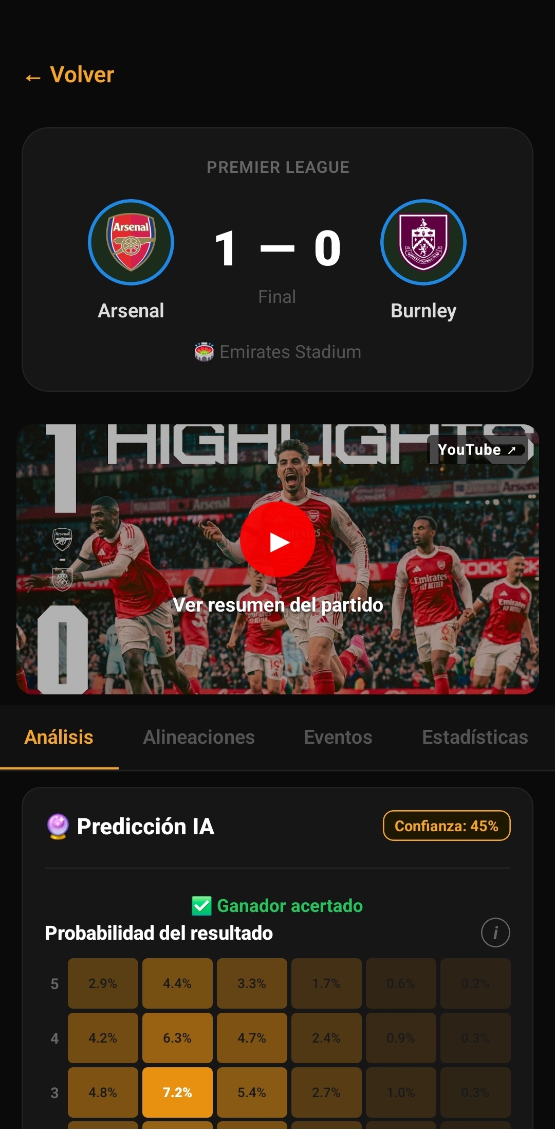 SportTrack — análisis de partido con predicción IA